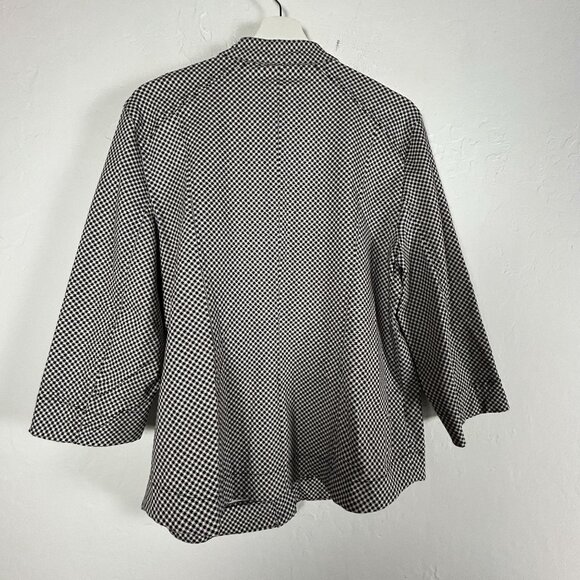Chico's Womens Black & White Houndstooth Button-Front Jacket Size 2 Stretch - Picture 2 of 8